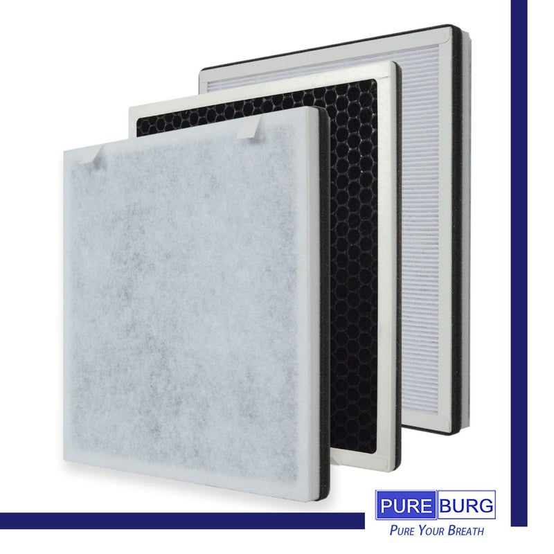 PUREBURG Replacement Filters Compatible with VAVA VA-EE004 Air Purifier,2-Pack H13 HEPA 4-Stage Filtration Activated carbon 2-in-1 Air Clean Dust VOCs Odor - Image 4